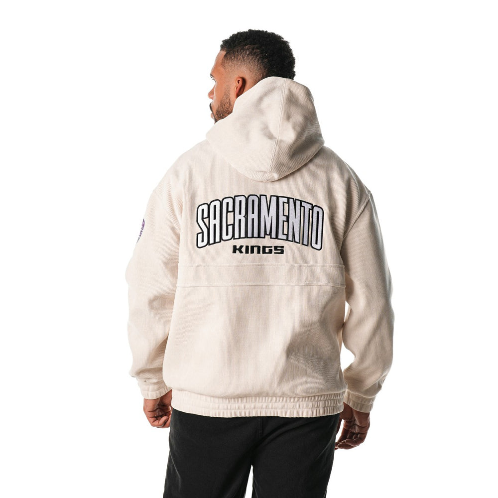 Sacramento Kings The Wild Collective Unisex Corduroy Tri-Blend Pullover Hoodie Cream