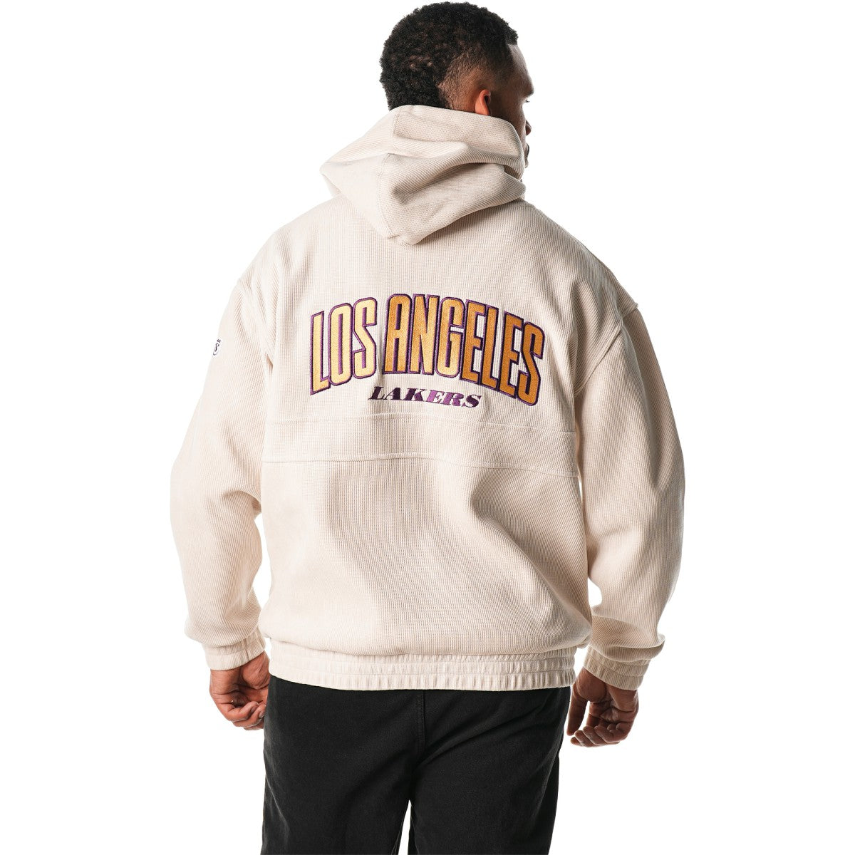Los Angeles Lakers The Wild Collective Unisex Corduroy Tri-Blend Pullover Hoodie Cream