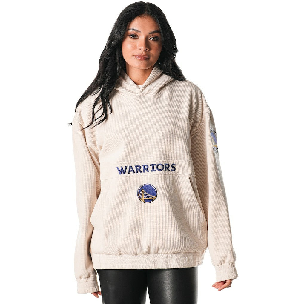 Golden State Warriors The Wild Collective Unisex Corduroy Tri-Blend Pullover Hoodie Cream