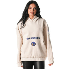 Golden State Warriors The Wild Collective Unisex Corduroy Tri-Blend Pullover Hoodie Cream