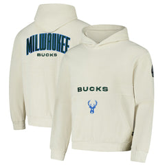 Milwaukee Bucks The Wild Collective Unisex Corduroy Tri-Blend Pullover Hoodie Cream