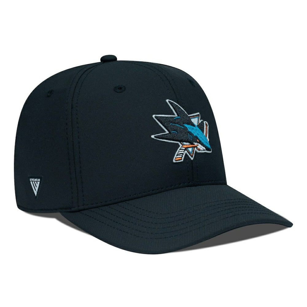 San Jose Sharks Levelwear Rise Flex Hat - Black | NHL Lifestyle