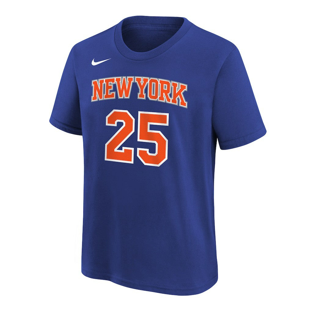 Nike Mikal Bridges New York Knicks Youth Icon Name & Number T-Shirt Blue