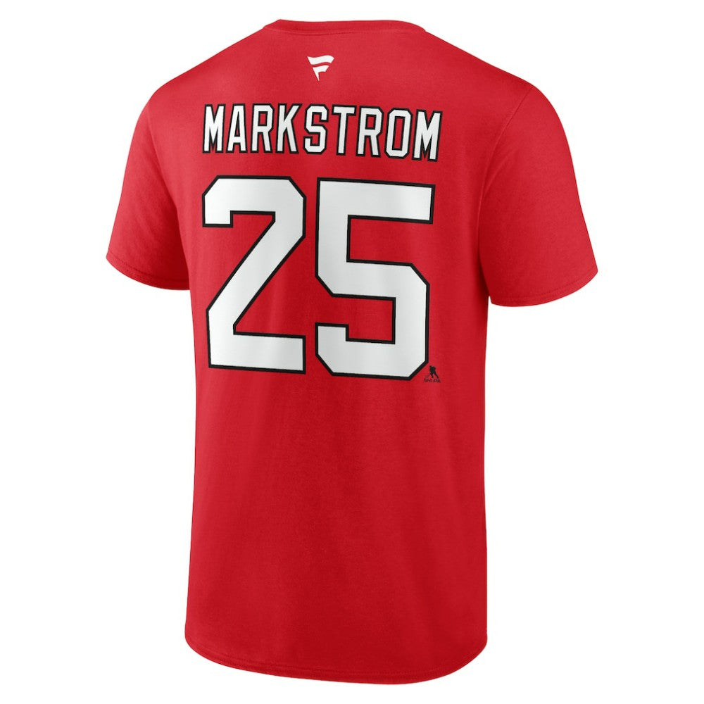 Jacob Markstrom New Jersey Devils Fanatics Authentic Stack Name & Number T-Shirt - Red | Fanatics Clearance