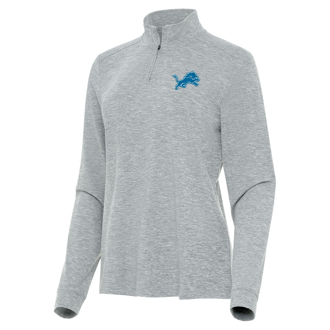 Detroit Lions Antigua Women's Mentor Quarter-Zip Jacket - Heather Gray - NFL