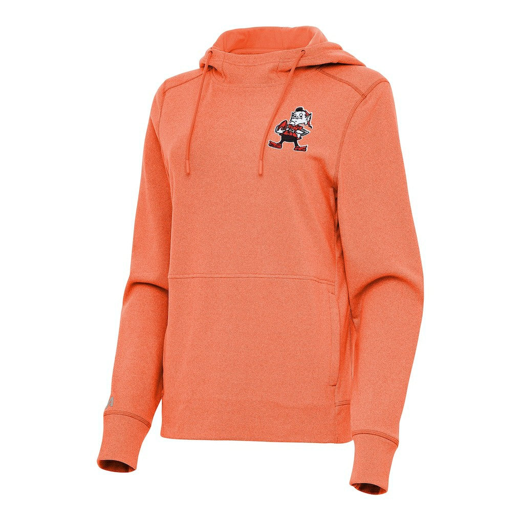 Cleveland Browns Antigua Women's Justice Pullover Hoodie - Heather Orange - NFL