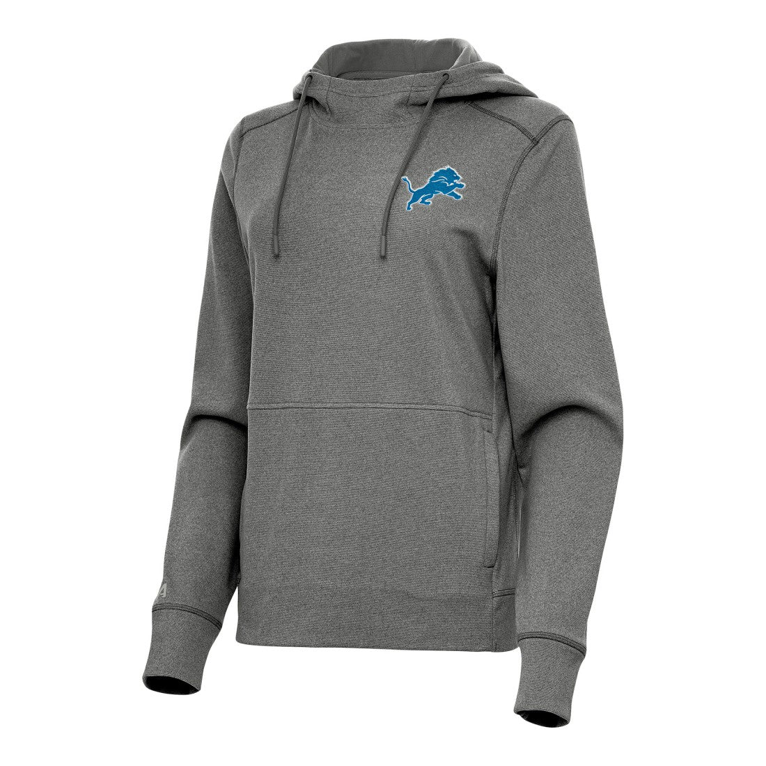 Detroit Lions Antigua Women's Justice Pullover Hoodie - Heather Black - NFL