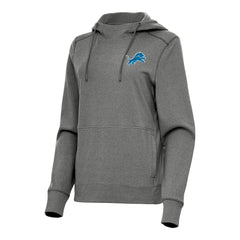 Detroit Lions Antigua Women's Justice Pullover Hoodie - Heather Black - NFL