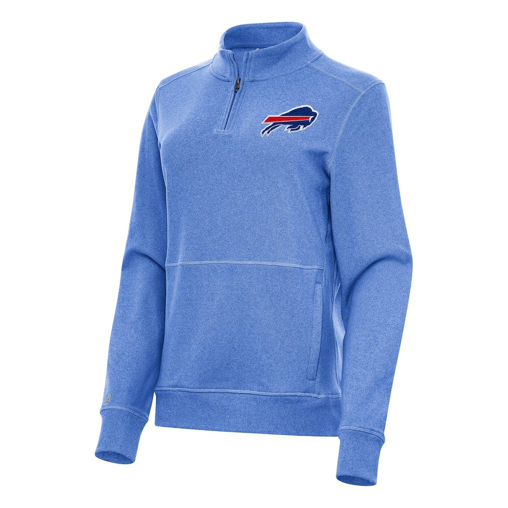 Buffalo Bills Antigua Women's Crush Quarter-Zip Jacket - Heather Royal - NFL