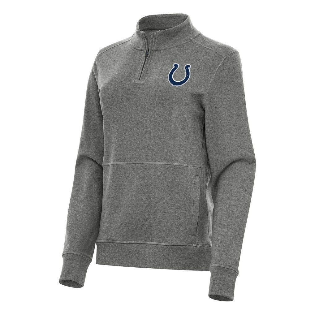 Indianapolis Colts Antigua Women's Crush Quarter-Zip Jacket - Heather Black - NFL