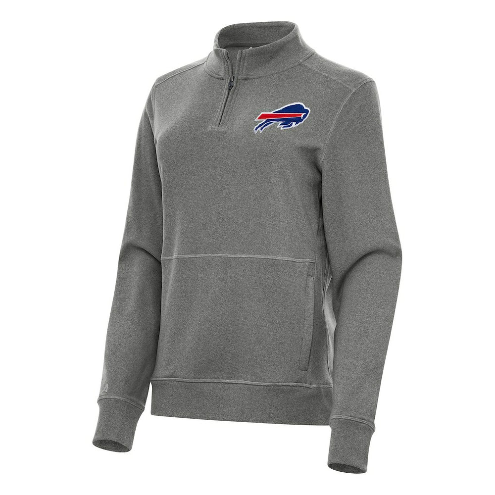 Buffalo Bills Antigua Women's Crush Quarter-Zip Jacket - Heather Black - NFL