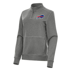 Buffalo Bills Antigua Women's Crush Quarter-Zip Jacket - Heather Black - NFL