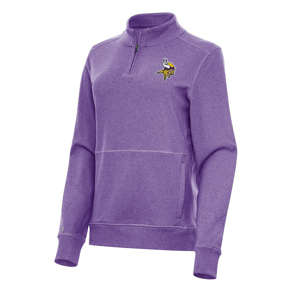 Minnesota Vikings Antigua Women's Crush Quarter-Zip Jacket - Heather Purple - NFL