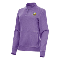 Minnesota Vikings Antigua Women's Crush Quarter-Zip Jacket - Heather Purple - NFL