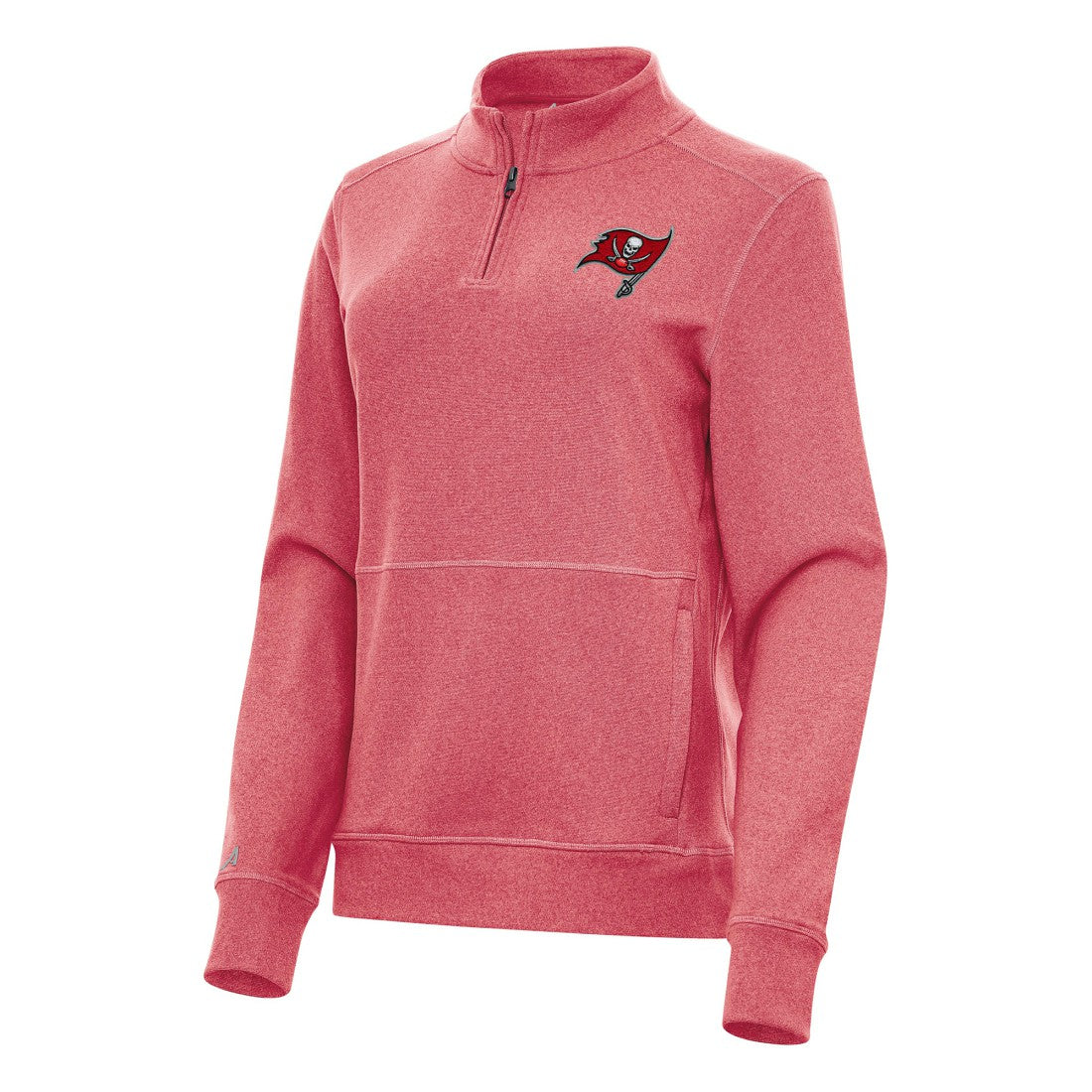 Tampa Bay Buccaneers Antigua Women's Crush Quarter-Zip Jacket - Heather Red - NFL