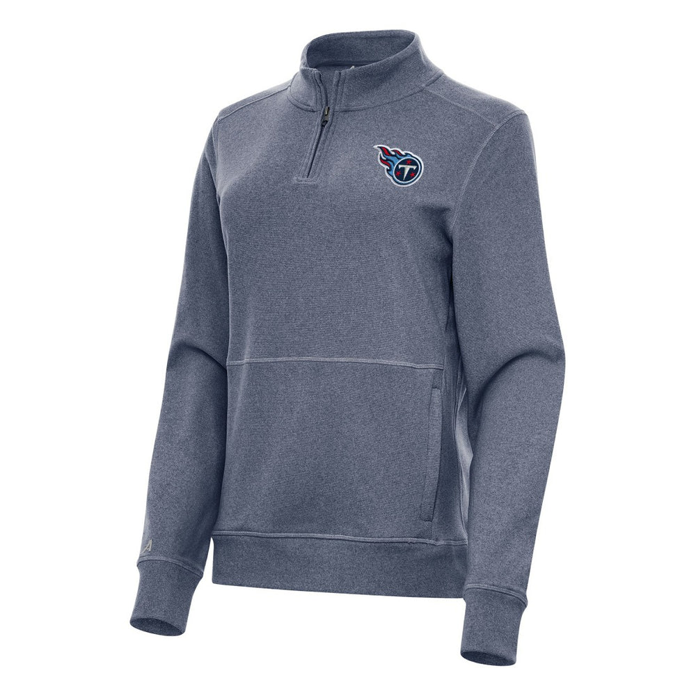 Tennessee Titans Antigua Women's Crush Quarter-Zip Jacket - Heather Navy - NFL