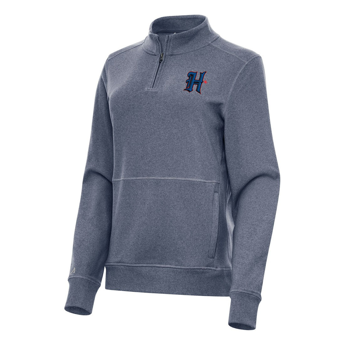 Houston Texans Antigua Women's Crush Quarter-Zip Jacket - Heather Navy - NFL