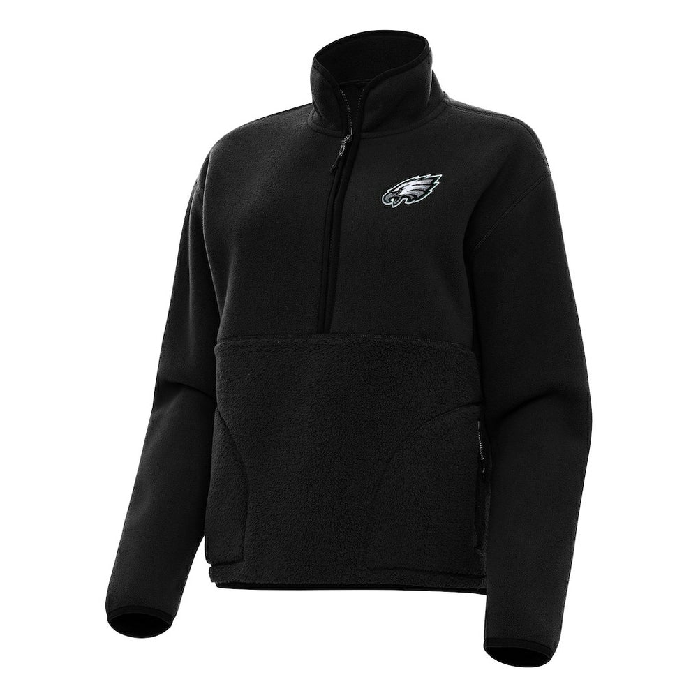 Philadelphia Eagles Antigua Women's Figure Half-Zip Sweatshirt - Black - NFL