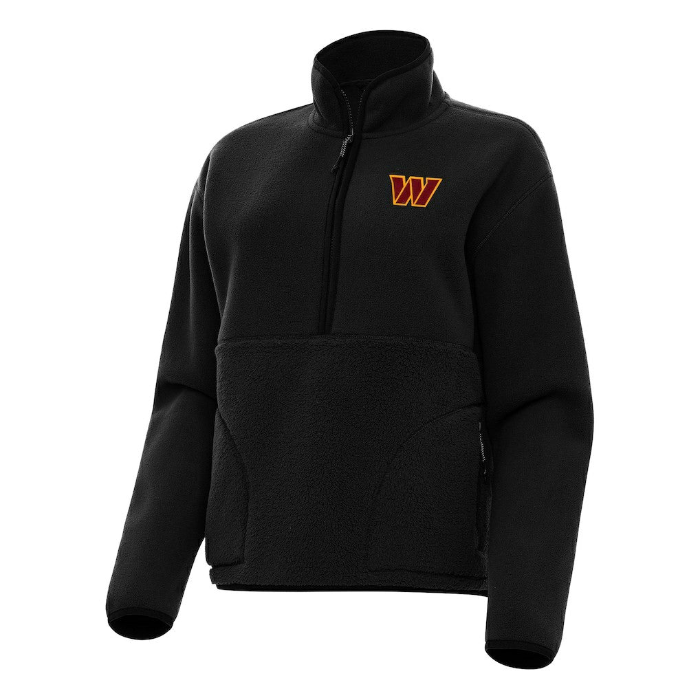 Washington Commanders Antigua Women's Figure Half-Zip Sweatshirt - Black - NFL