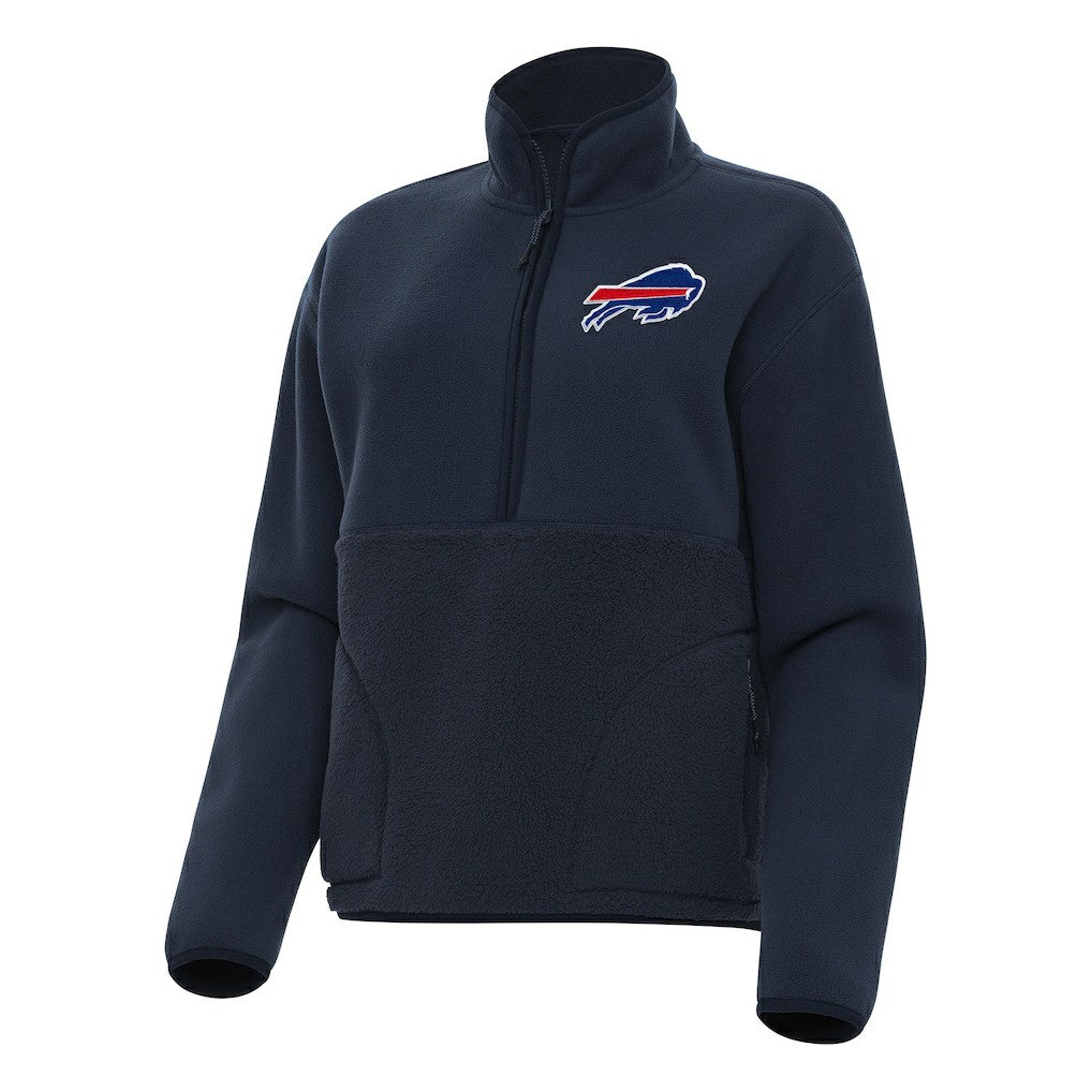 Buffalo Bills Antigua Women's Figure Half-Zip Sweatshirt - Navy - NFL
