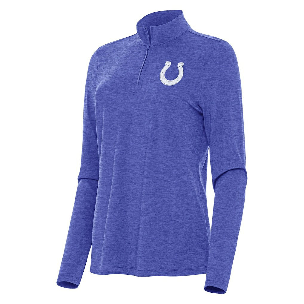 Indianapolis Colts Antigua Women's Bright Quarter-Zip Sweatshirt - Heather Royal - NFL