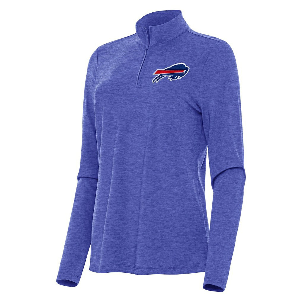 Buffalo Bills Antigua Women's Bright Quarter-Zip Sweatshirt - Heather Royal - NFL