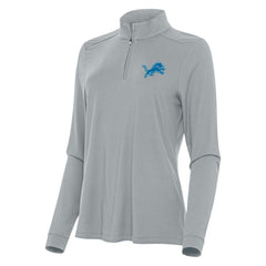Detroit Lions Antigua Women's Intent Quarter-Zip Sweatshirt - Gray - NFL