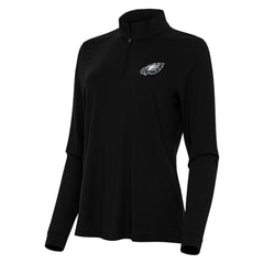 Philadelphia Eagles Antigua Women's Intent Quarter-Zip Sweatshirt - Black - NFL