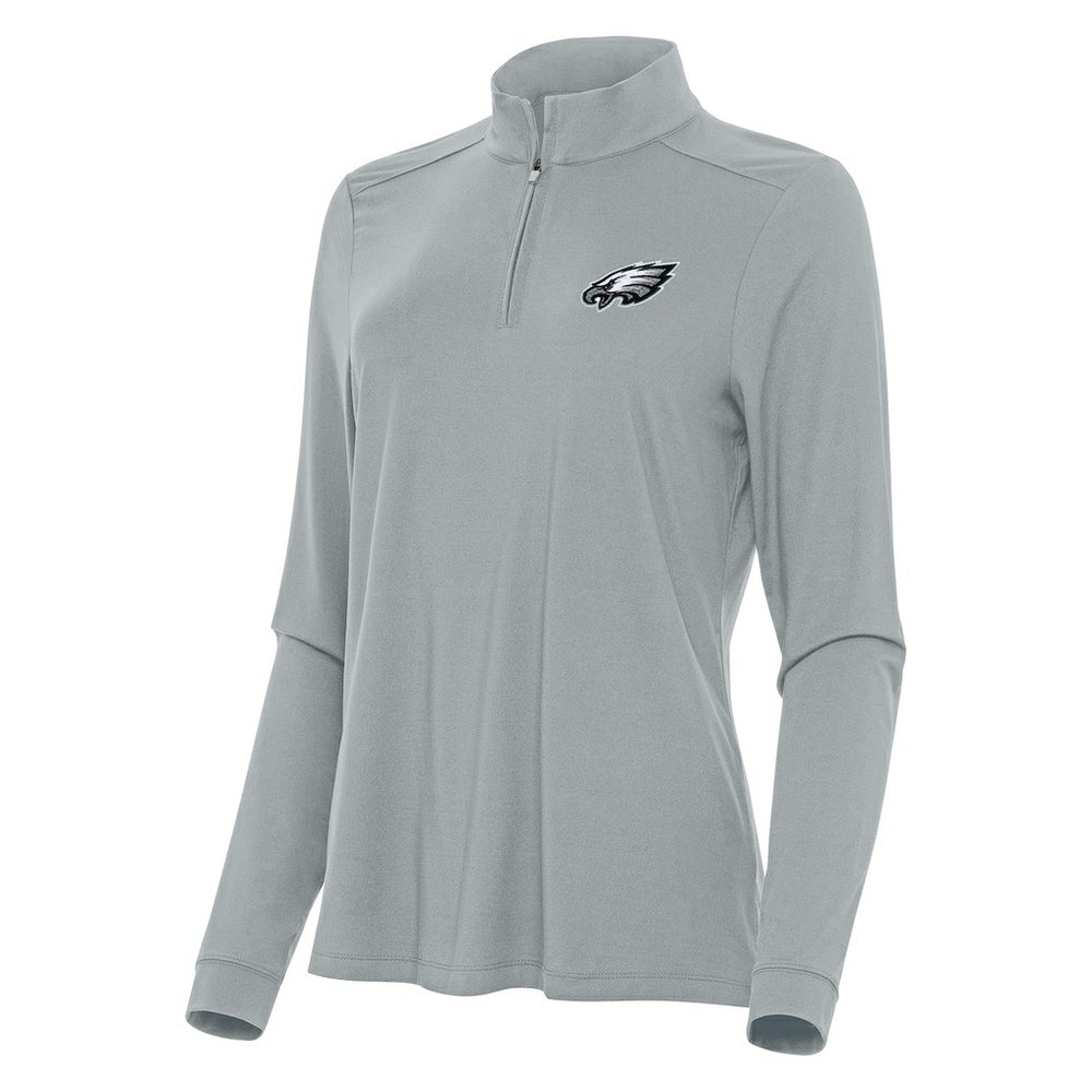 Philadelphia Eagles Antigua Women's Intent Quarter-Zip Sweatshirt - Gray - NFL