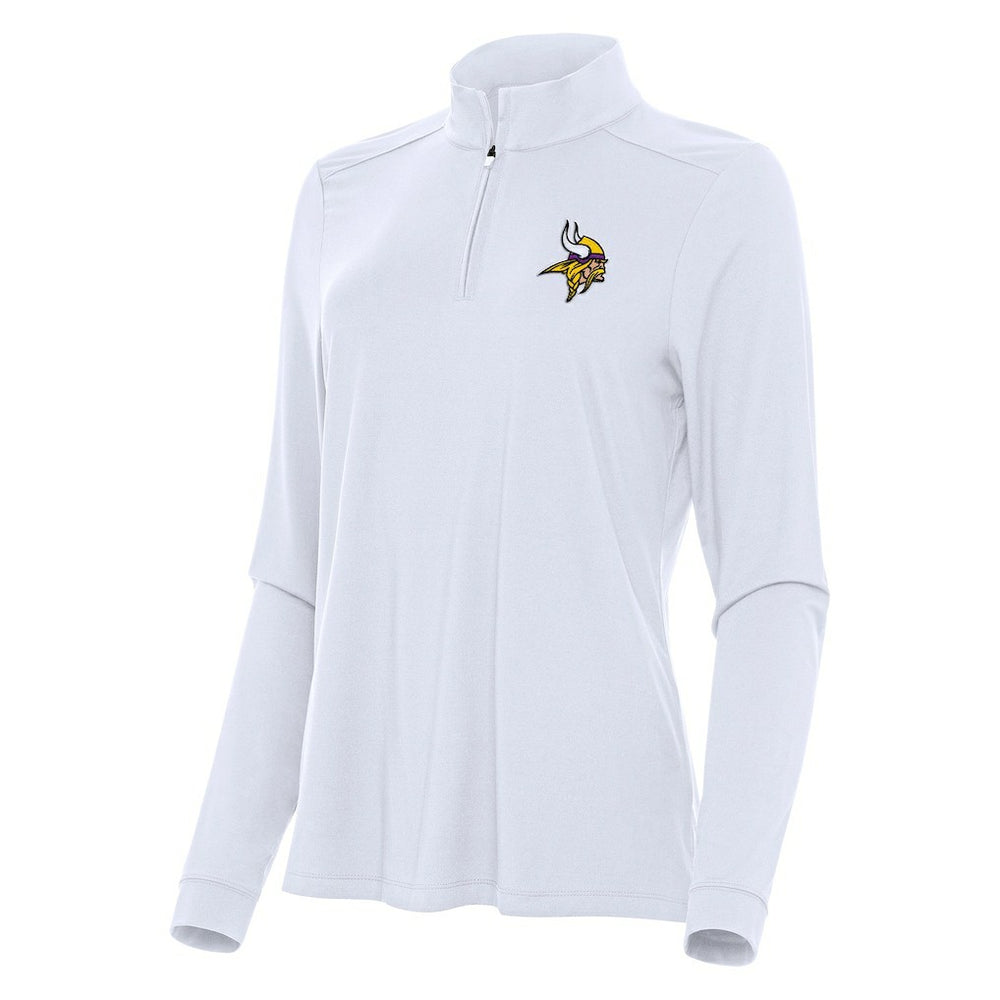 Minnesota Vikings Antigua Women's Intent Quarter-Zip Sweatshirt - White - NFL