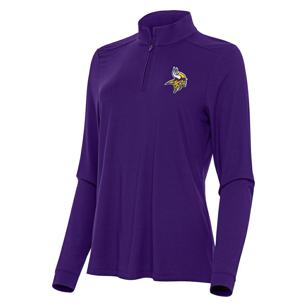 Minnesota Vikings Antigua Women's Intent Quarter-Zip Sweatshirt - Purple - NFL