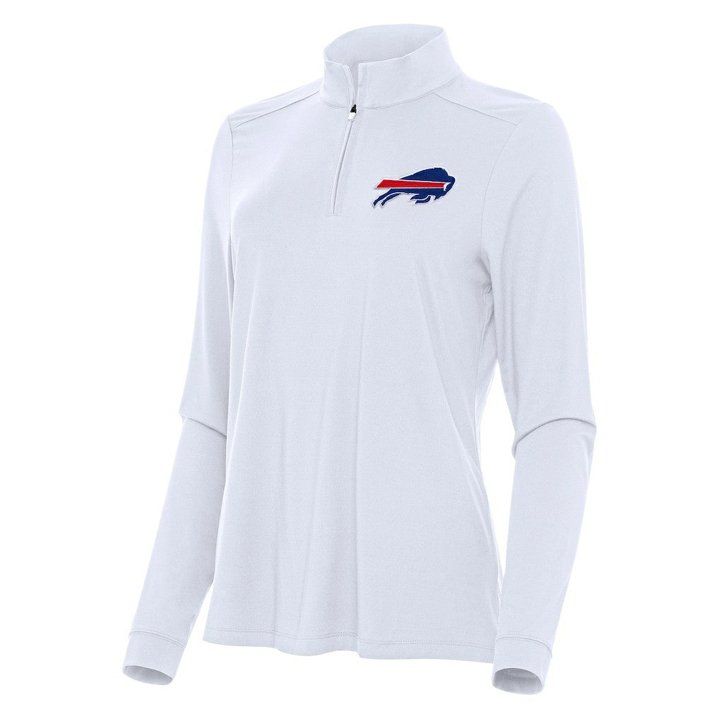 Buffalo Bills Antigua Women's Intent Quarter-Zip Sweatshirt - White - NFL
