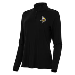 Minnesota Vikings Antigua Women's Intent Quarter-Zip Sweatshirt - Black - NFL
