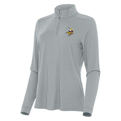 Minnesota Vikings Antigua Women's Intent Quarter-Zip Sweatshirt - Gray - NFL