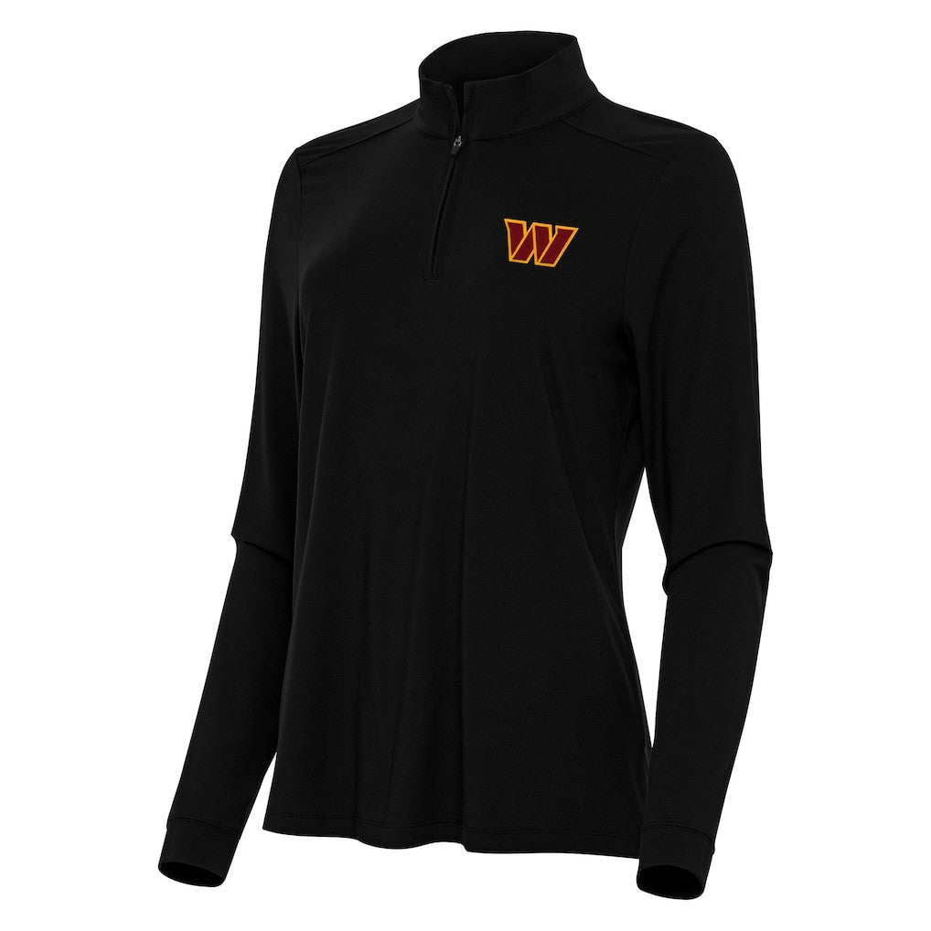 Washington Commanders Antigua Women's Intent Quarter-Zip Sweatshirt - Black - NFL