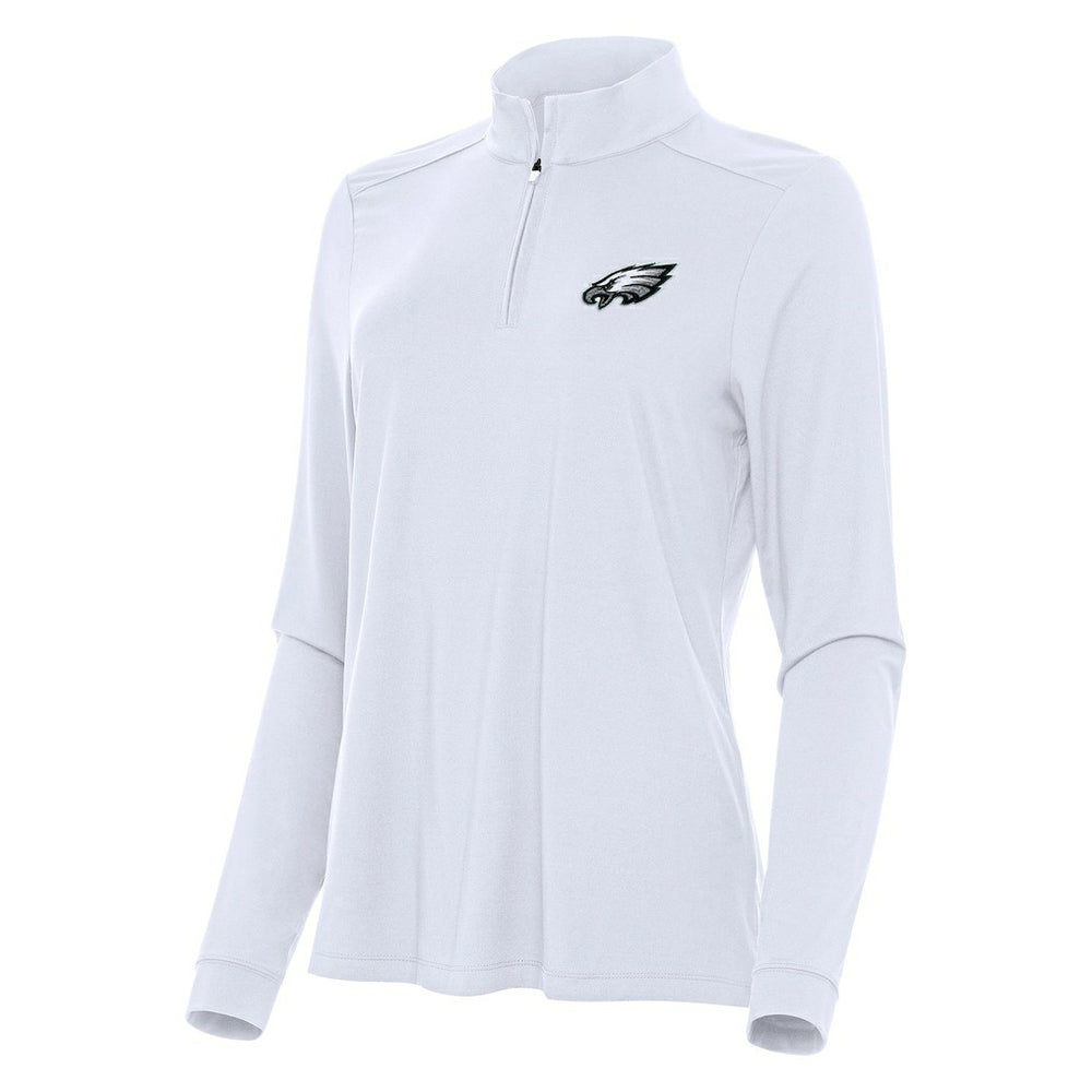 Philadelphia Eagles Antigua Women's Intent Quarter-Zip Sweatshirt - White - NFL