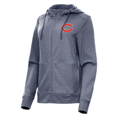 Chicago Bears Antigua Women's Seeker Full-Zip Hoodie Jacket - Heather Navy - NFL