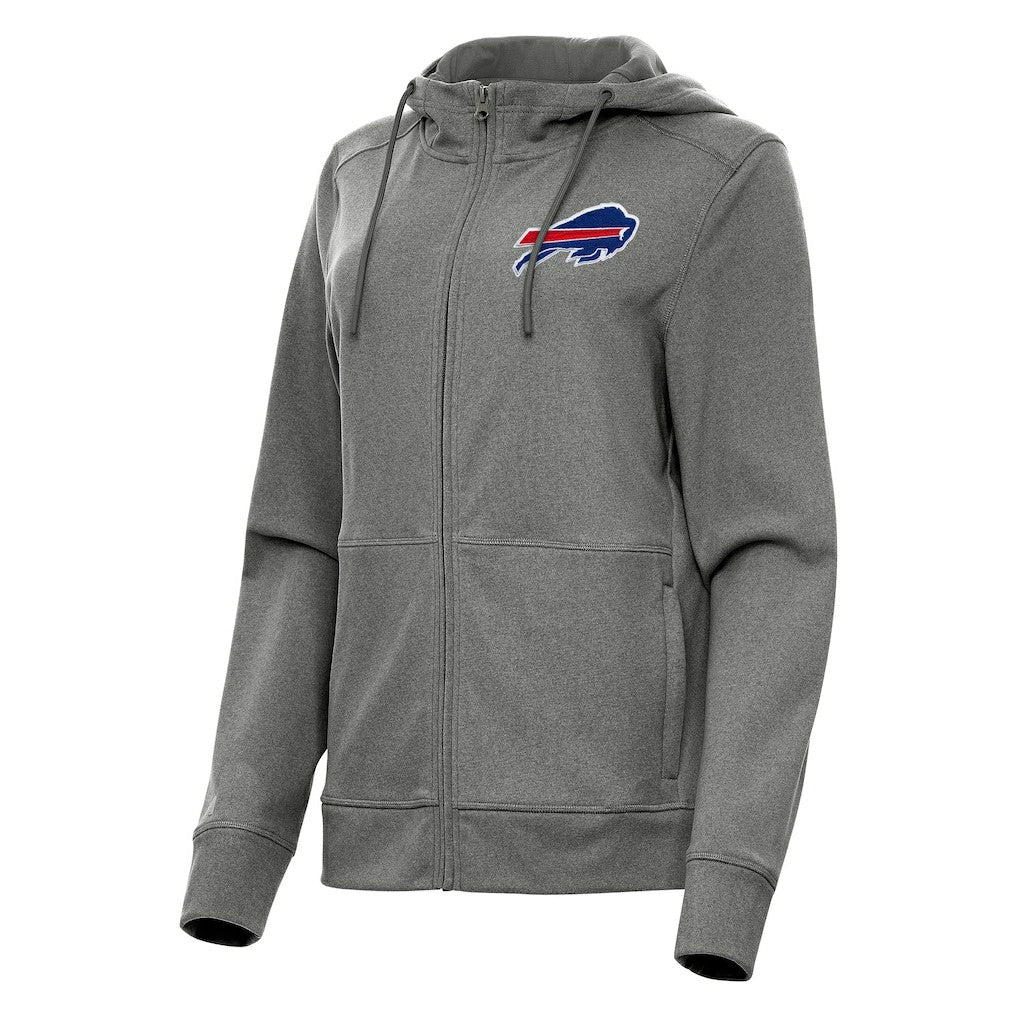 Buffalo Bills Antigua Women's Seeker Full-Zip Hoodie Jacket - Heather Charcoal - NFL