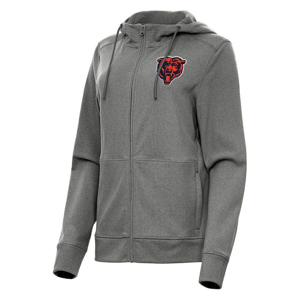 Chicago Bears Antigua Women's Seeker Full-Zip Hoodie Jacket - Heather Charcoal - NFL