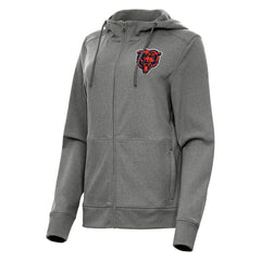 Chicago Bears Antigua Women's Seeker Full-Zip Hoodie Jacket - Heather Charcoal - NFL