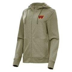 Washington Commanders Antigua Women's Seeker Full-Zip Hoodie Jacket - Heather Olive - NFL
