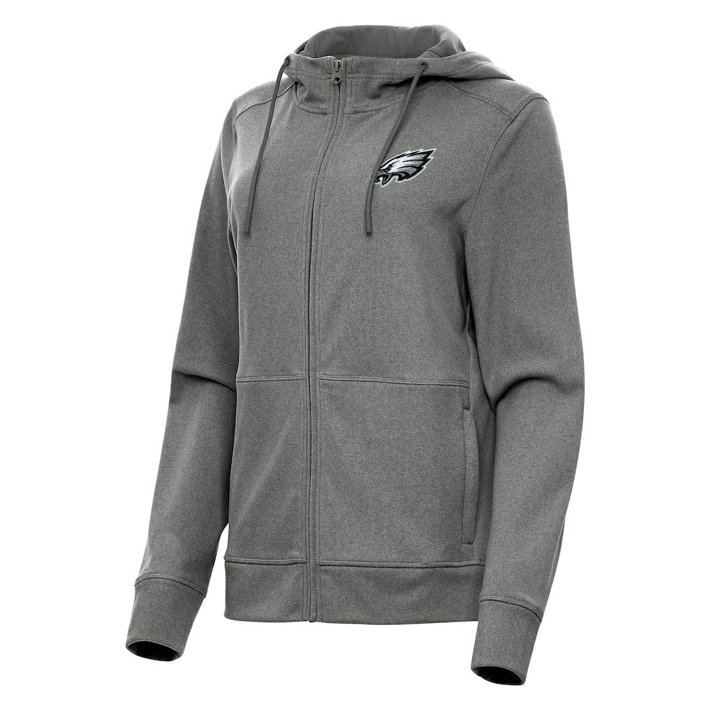 Philadelphia Eagles Antigua Women's Seeker Full-Zip Hoodie Jacket - Heather Charcoal - NFL