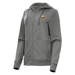 Minnesota Vikings Antigua Women's Seeker Full-Zip Hoodie Jacket - Heather Charcoal - NFL