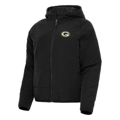 Green Bay Packers Antigua Women's Universe Full-Zip Hoodie Jacket - Black - NFL