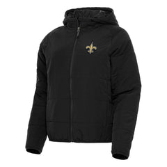 New Orleans Saints Antigua Women's Universe Full-Zip Hoodie Jacket - Black - NFL