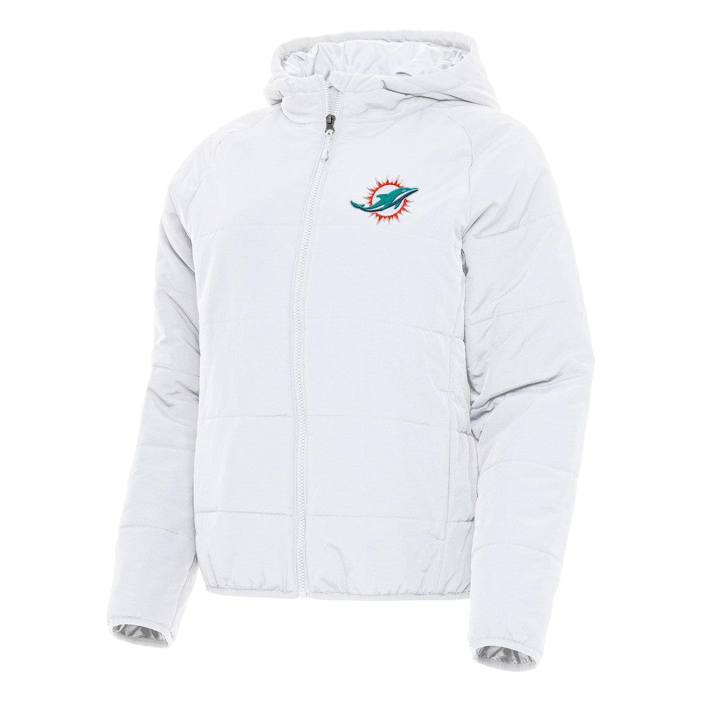 Miami Dolphins Antigua Women's Universe Full-Zip Hoodie Jacket - White - NFL