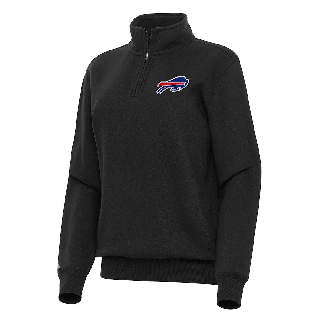 Buffalo Bills Antigua Women's Victory Quarter-Zip Top - Black - NFL