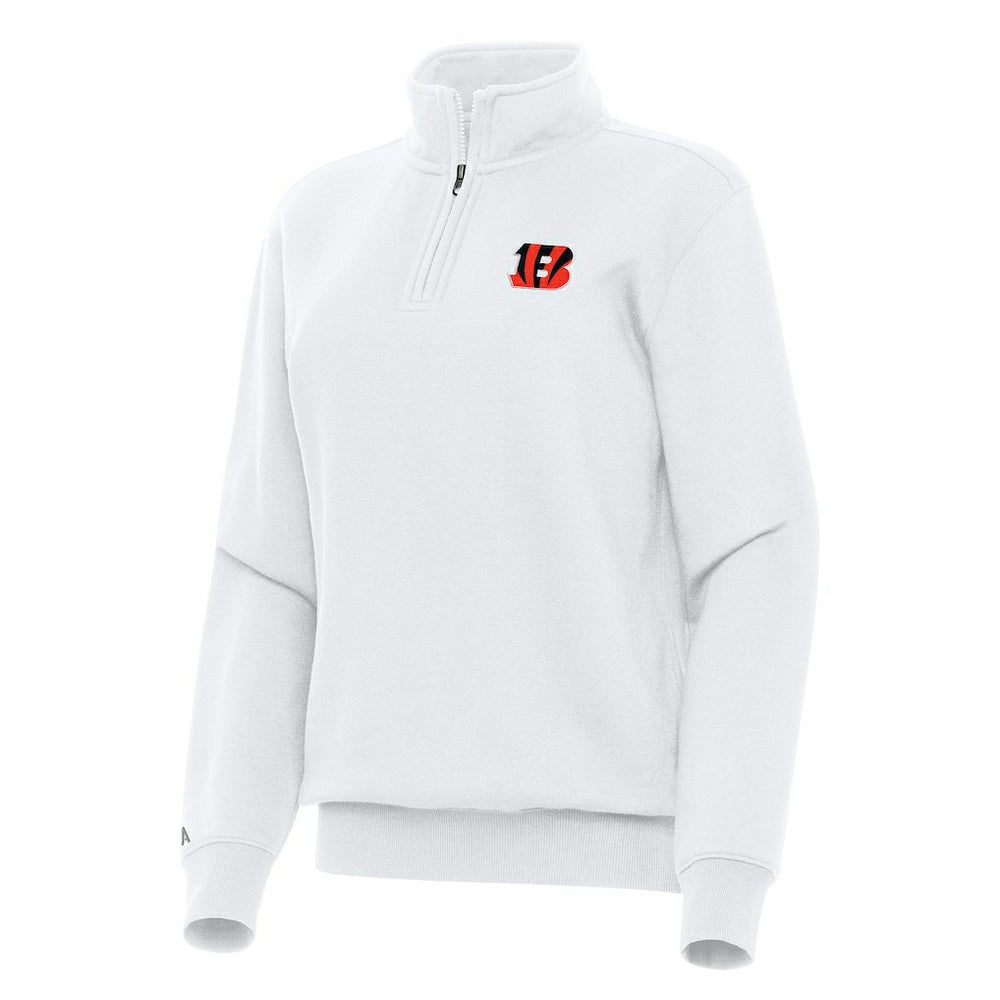 Cincinnati Bengals Antigua Women's Victory Quarter-Zip Top - White - NFL