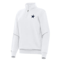Dallas Cowboys Antigua Women's Victory Quarter-Zip Top - White - NFL