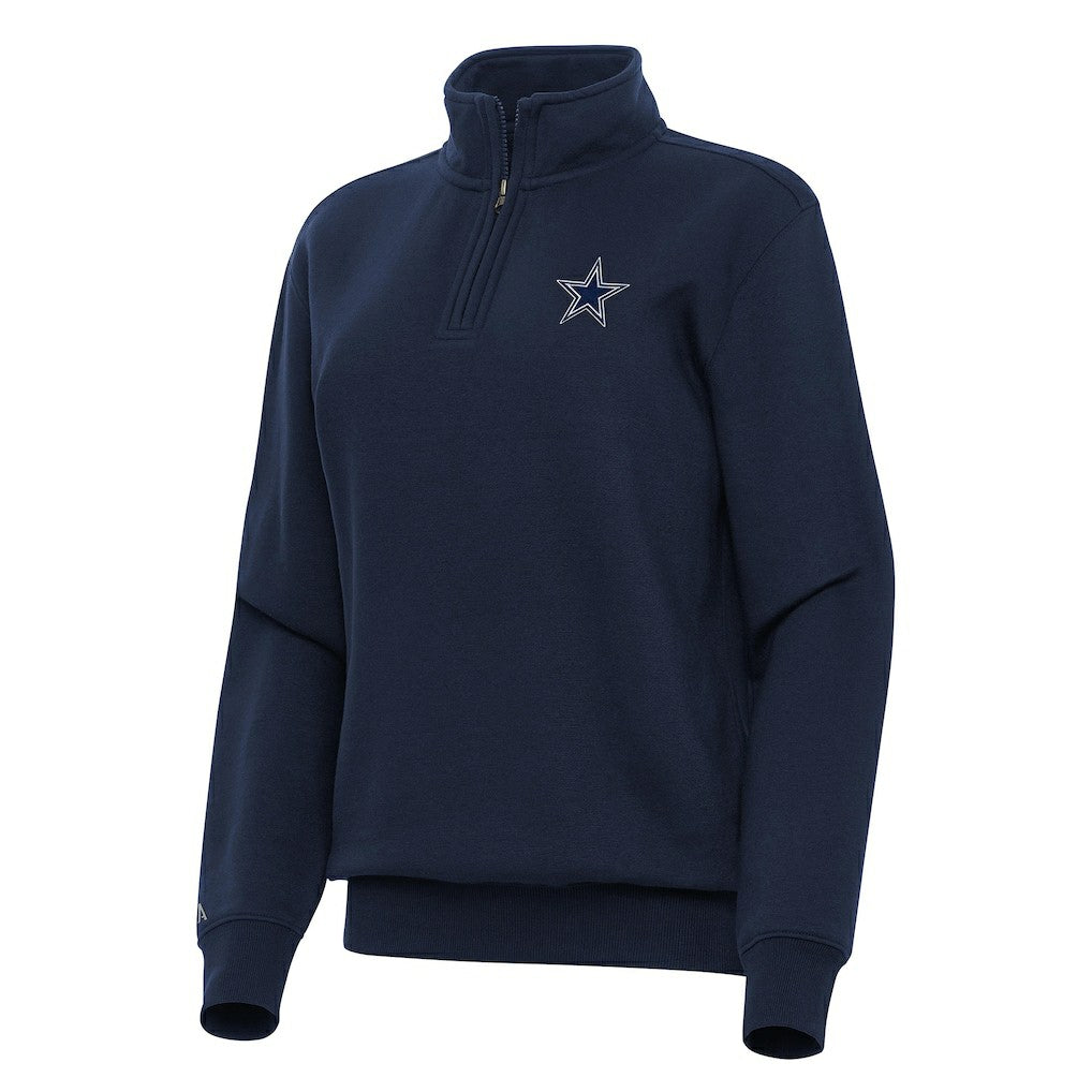 Dallas Cowboys Antigua Women's Victory Quarter-Zip Top - Navy - NFL